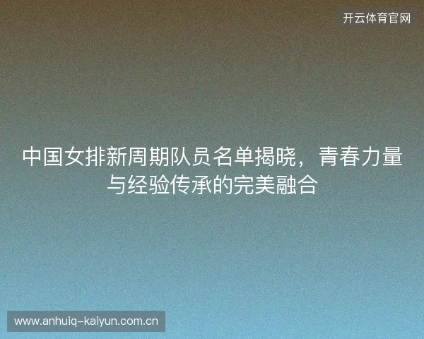 中国女排新周期队员名单揭晓，青春力量与经验传承的完美融合