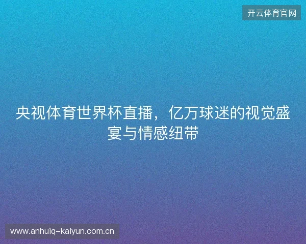 央视体育世界杯直播，亿万球迷的视觉盛宴与情感纽带